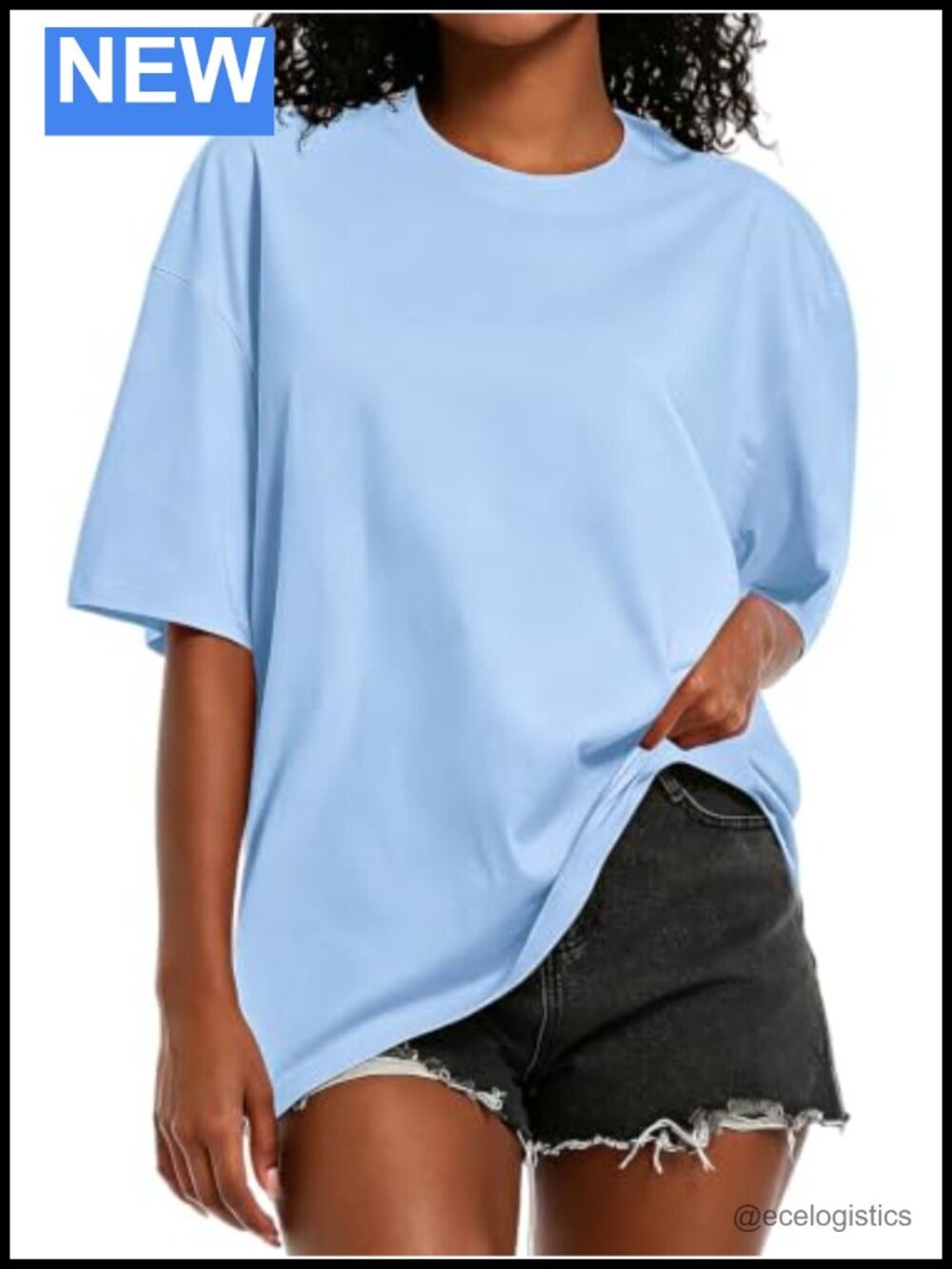 Cotton Short Sleeve Oversized Crewneck Loose Fit Drop Shoulder Tee
